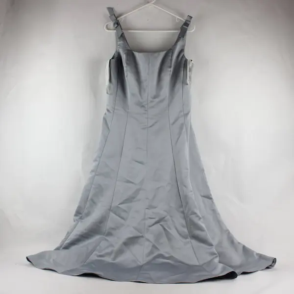 Alfred Angelo Gray Sleeveless Bow Accent Maxi Dress Women's Size 16