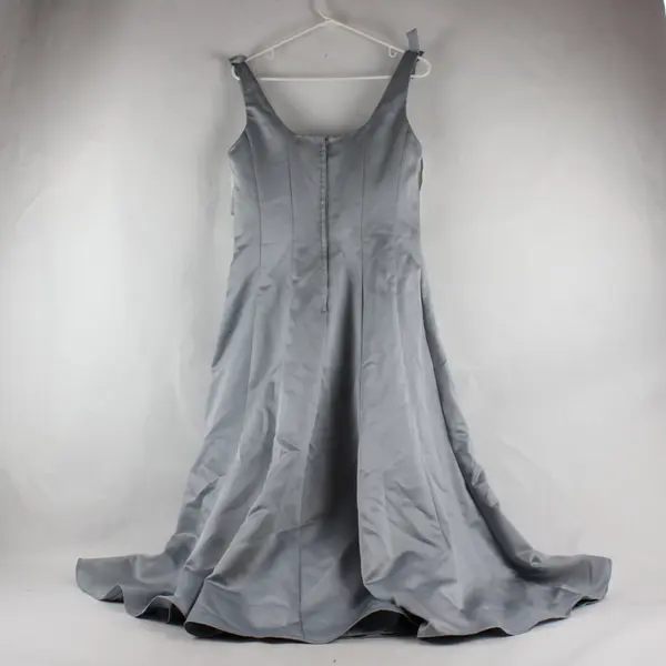 Alfred Angelo Gray Sleeveless Bow Accent Maxi Dress Women's Size 16
