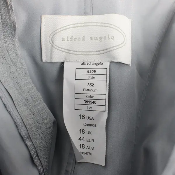 Alfred Angelo Gray Sleeveless Bow Accent Maxi Dress Women's Size 16