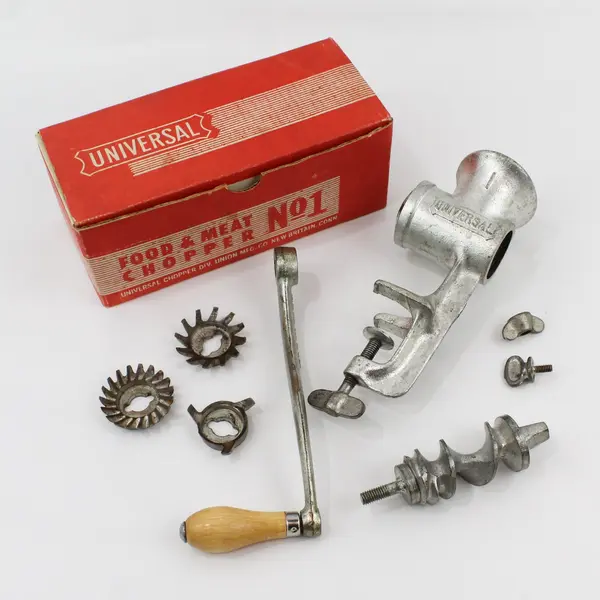  Universal No 1 Food Meat Chopper W/ Box And Attachments