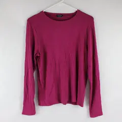 Splendid Magenta Ribbed Long-Sleeved Shirt Women's Large