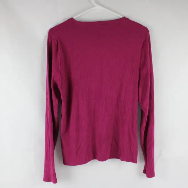 Splendid Magenta Ribbed Long-Sleeved Shirt Women's Large