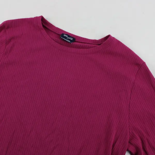 Splendid Magenta Ribbed Long-Sleeved Shirt Women's Large