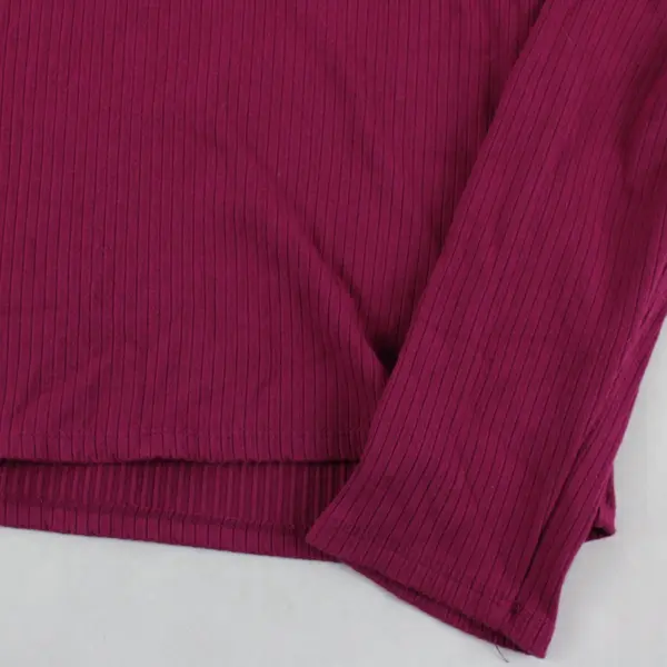 Splendid Magenta Ribbed Long-Sleeved Shirt Women's Large