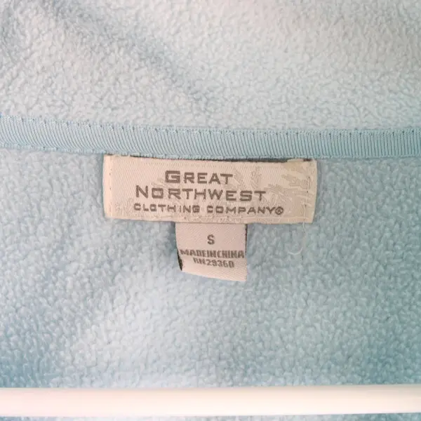 Great Northwest Baby Blue Fleece Zip-Up Vest Women's Small