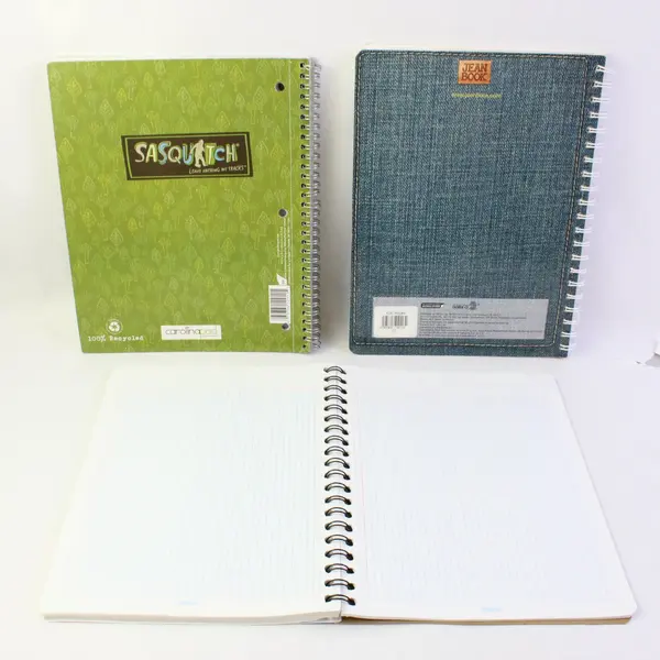 Lot of 3 Spiral Notebooks Graph College Ruled Lined Jean Book