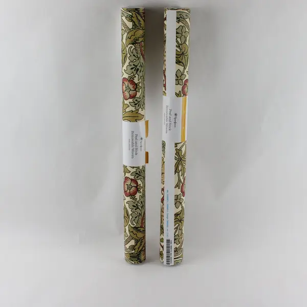 Lot of 2 Spoonflower Peel & Stick Removable Woven Wallpaper Green Floral