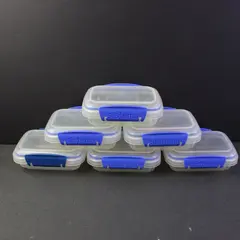 Lot of 6 Sistema Clear Plastic Food Containers 1.5"x3"x4.5"