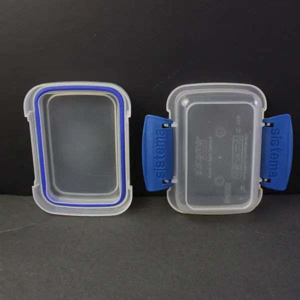 Lot of 6 Sistema Clear Plastic Food Containers 1.5"x3"x4.5"