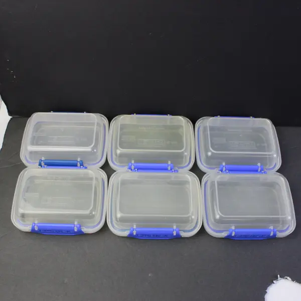 Lot of 6 Sistema Clear Plastic Food Containers 1.5"x3"x4.5"