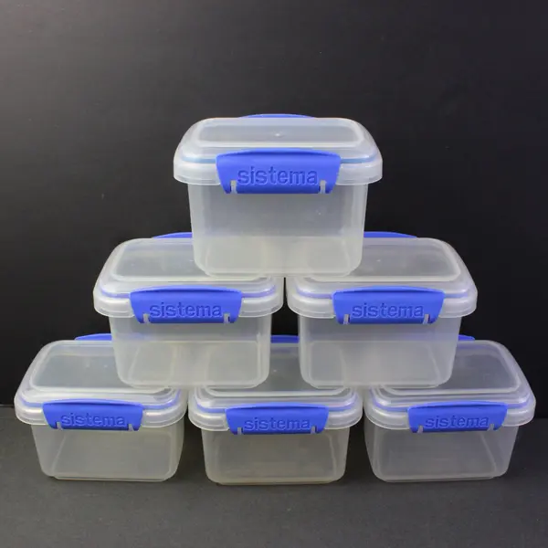 Lot of 6 Sistema Clear Plastic Food Storage Containers