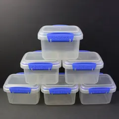Lot of 6 Sistema Clear Plastic Food Storage Containers
