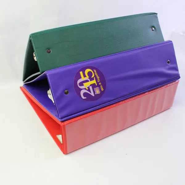Lot of 3 Assorted 2.5" 3-Ring Binders Red Purple Green School Office