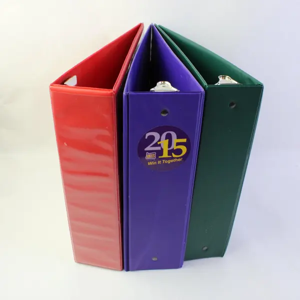 Lot of 3 Assorted 2.5" 3-Ring Binders Red Purple Green School Office