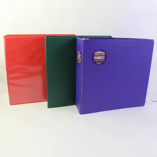 Lot of 3 Assorted 2.5" 3-Ring Binders Red Purple Green School Office