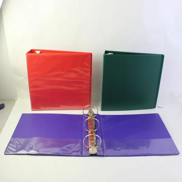 Lot of 3 Assorted 2.5" 3-Ring Binders Red Purple Green School Office