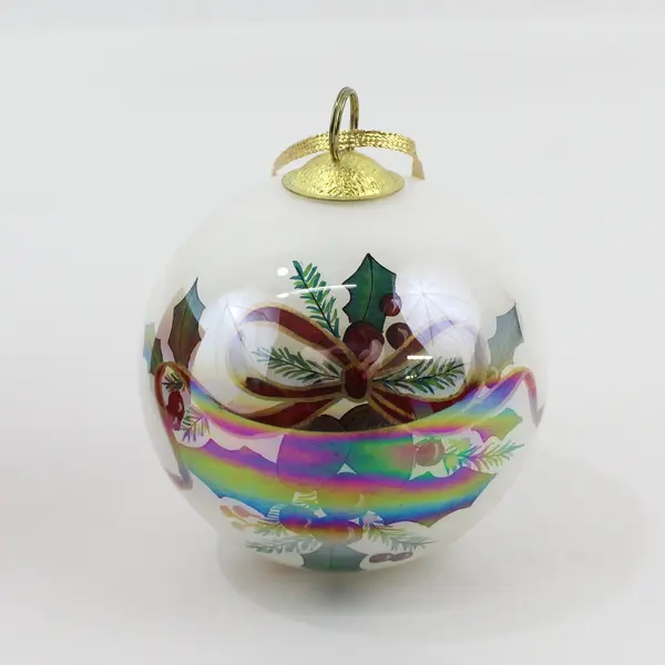 1999 J. C. Penney Holiday Pine Cones Reverse Painted Glass Ornament