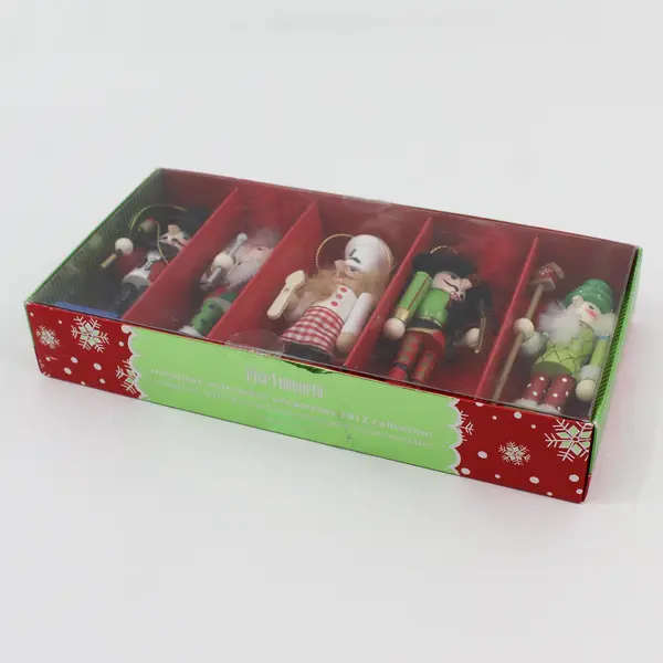 Pier 1 Imports 5-Piece Wood Nutcracker Christmas Ornament Set