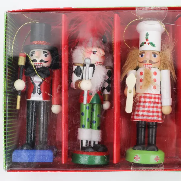 Pier 1 Imports 5-Piece Wood Nutcracker Christmas Ornament Set