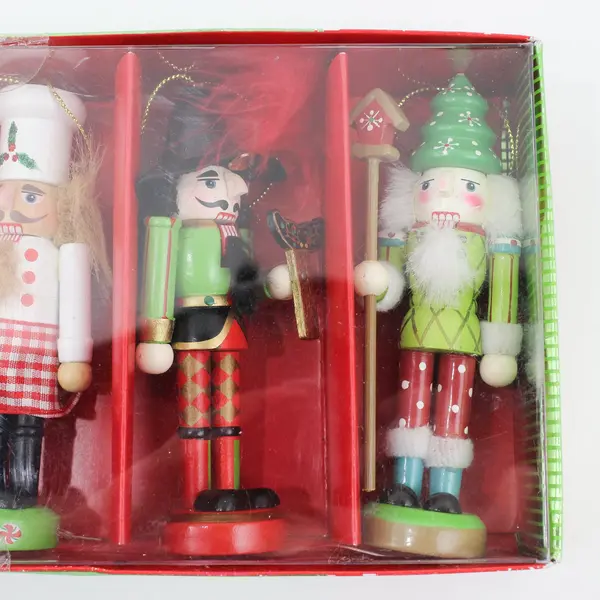 Pier 1 Imports 5-Piece Wood Nutcracker Christmas Ornament Set