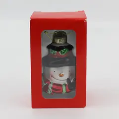 Gerson International Snowman Bust Glass Christmas Ornament 
