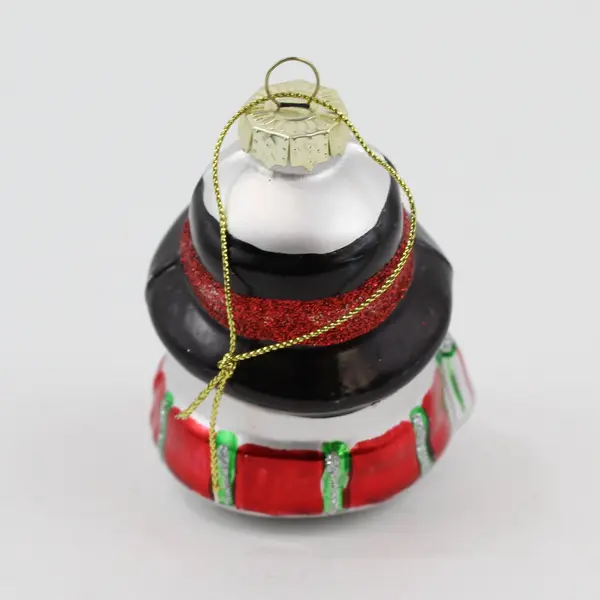 Gerson International Snowman Bust Glass Christmas Ornament 