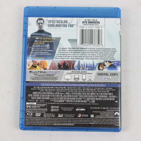 Star Trek Into Darkness 3D Blu-ray + Blu-ray + DVD 3-Disc Set