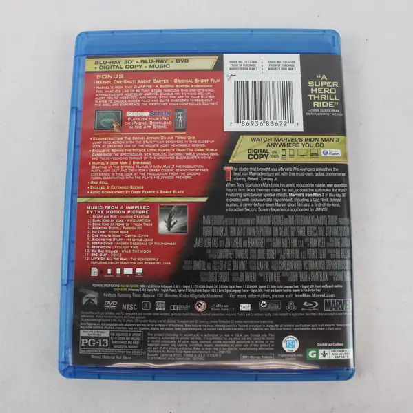 Iron Man 3 3D Blu-ray/DVD Marvel 2013 