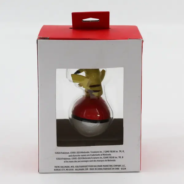 2024 Hallmark Pokemon Pikachu on Pokeball Christmas Ornament 3HCM2233