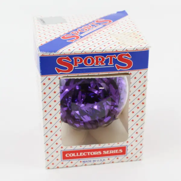 Sports Collector Series LA Lakers Christmas Glass Ball Ornament W Purple Tinsel 