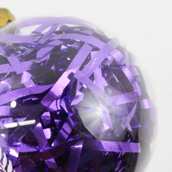 Sports Collector Series LA Lakers Christmas Glass Ball Ornament W Purple Tinsel 