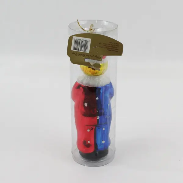 Seasonal Specialties Red White Blue Glass Clown Christmas Ornament