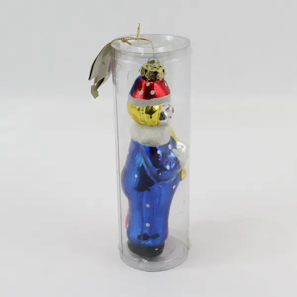 Seasonal Specialties Red White Blue Glass Clown Christmas Ornament