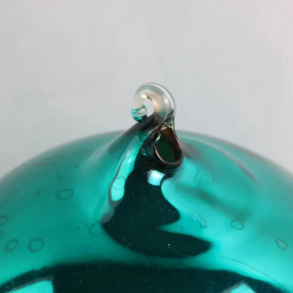 Vintage Department 56 Mercury Glass Ball Ornament Green w/ Box