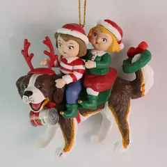 Vintage 1994 Campbell's Soup Kids St Bernard Dog Christmas Ornament