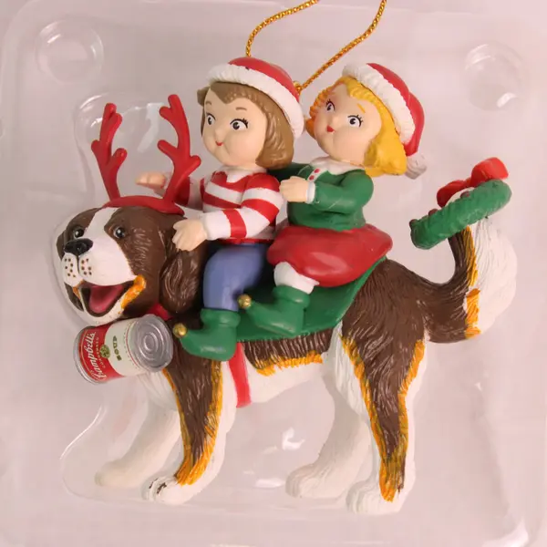 Vintage 1994 Campbell's Soup Kids St Bernard Dog Christmas Ornament