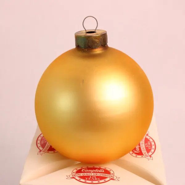 Campbell's Soup Kids 125th Anniversary 1994 Glass Ball Ornament Gold