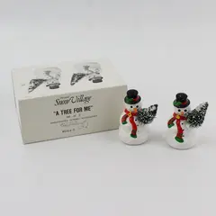 Dept 56 Snow Village A Tree For Me Snowman Accessory Set of 2 51640