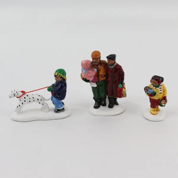 Dept 56 Snow Village Set of 3 The Whole Family Goes Shopping 1997 54905