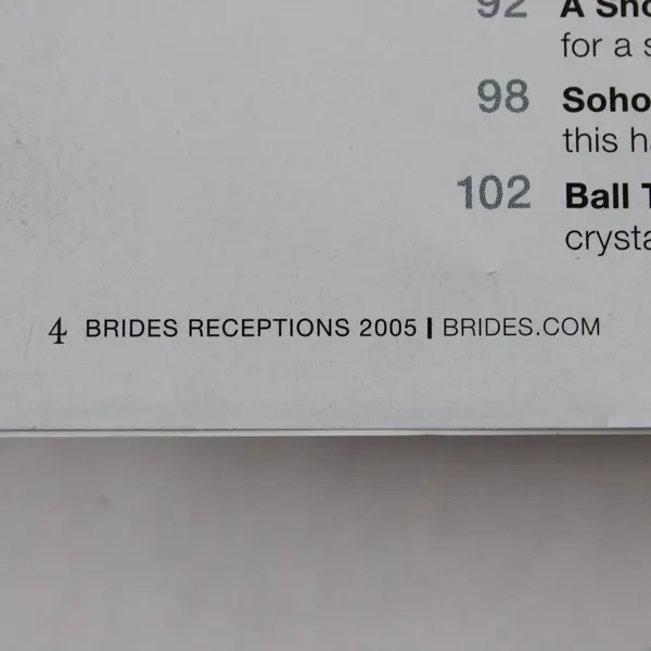 Brides Special Issue Magazine Receptions 2005 300 Romantic Wedding Ideas Good