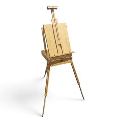 Portable Wooden French Box Easel w Palette & 16x20 Canvas