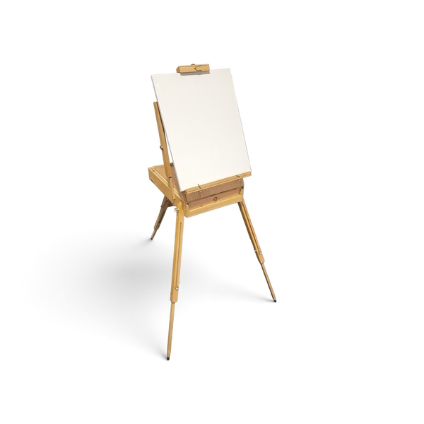 Portable Wooden French Box Easel w Palette & 16x20 Canvas
