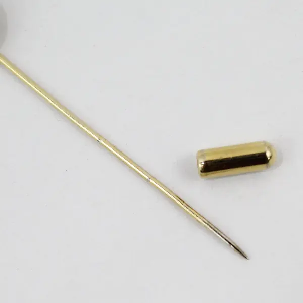Stick Pin Gold Tone Bow Dainty Hat Lapel Brooch 2.5"