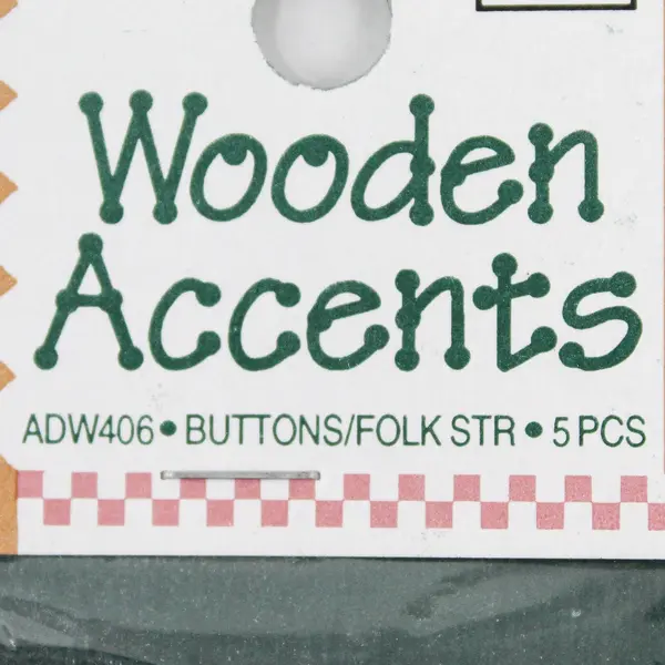 Lot of 5 Accent Design Wooden Accents ADW406 Wood Star Craft Buttons