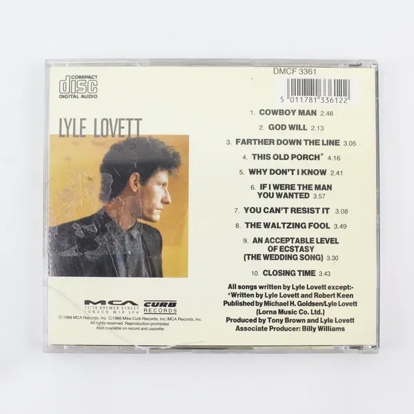 Lyle Lovett Lyle Lovett CD Country MCA/Curb DMCF 3361
