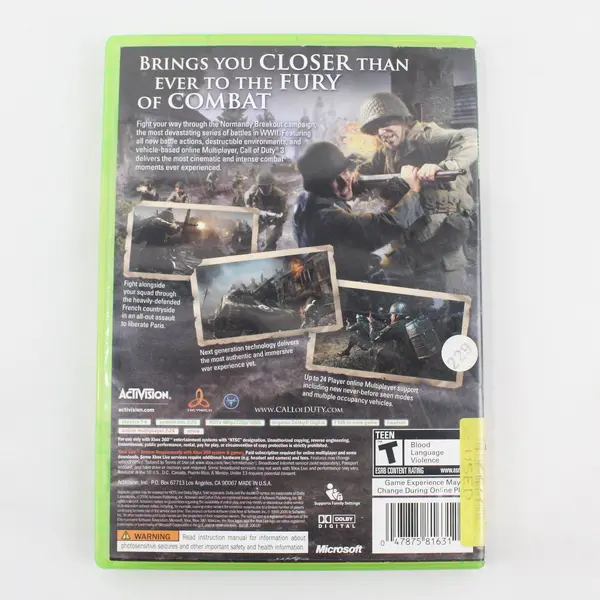 Call Of Duty 3 - Microsoft Xbox 360 Xbox Live - Untested
