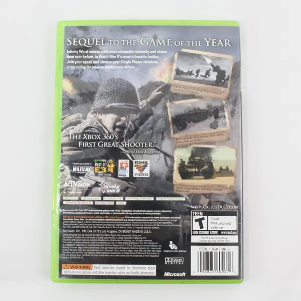 Call Of Duty 2 - Microsoft Xbox 360 Xbox Live - Untested