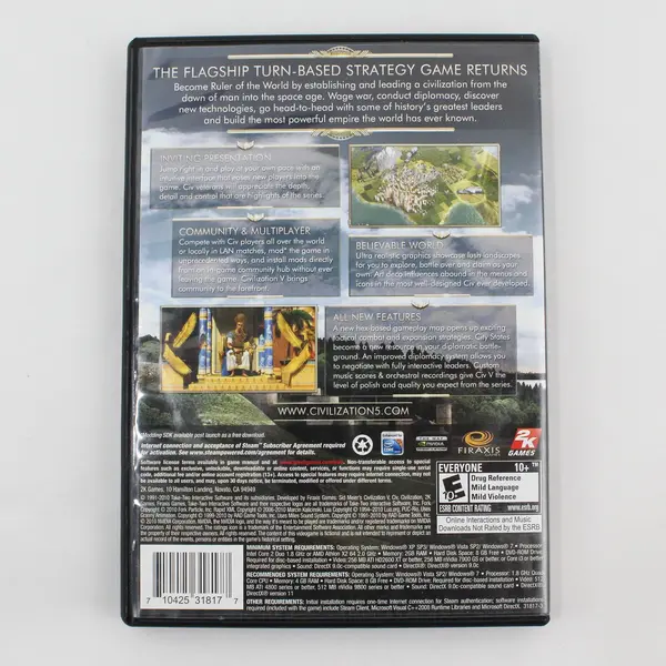 Sid Meier's Civilization V PC DVD-ROM 2010 2K Games