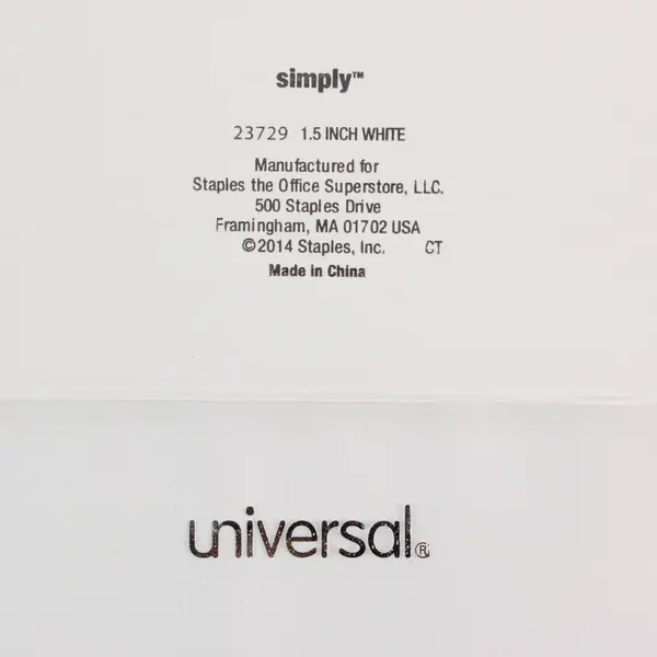 Universal Lot of 2 White 1.5in Round 3-Ring Binders