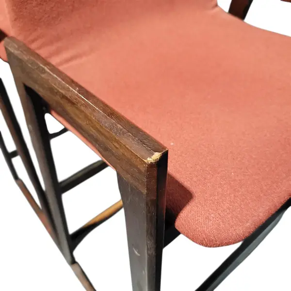 3 Mid Century Modern Upholstered Bar Counter Stools Wood Frame - Local Pickup